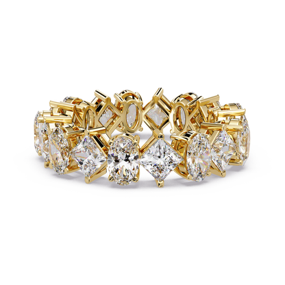 4.50 CT Asscher & Oval Cut Diamond Eternity Ring
