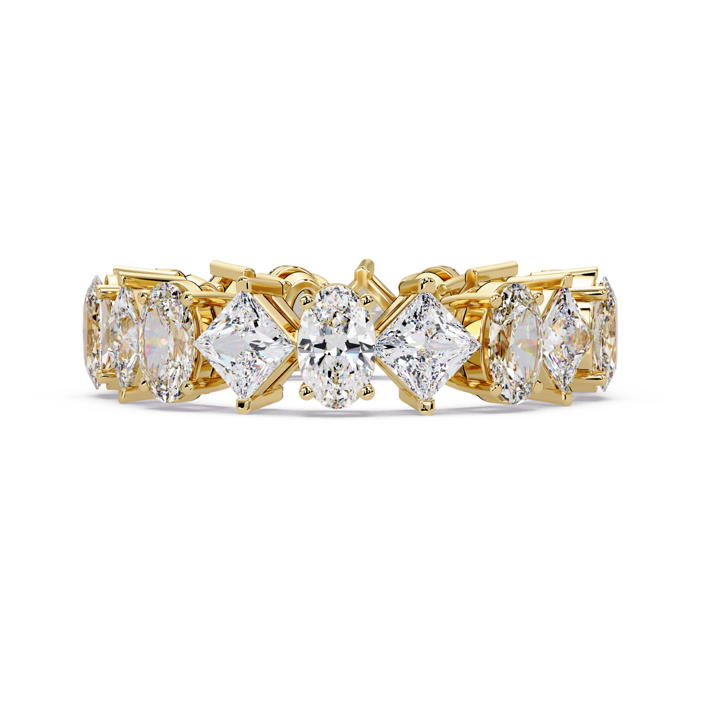 4.50 CT Asscher & Oval Cut Diamond Eternity Ring