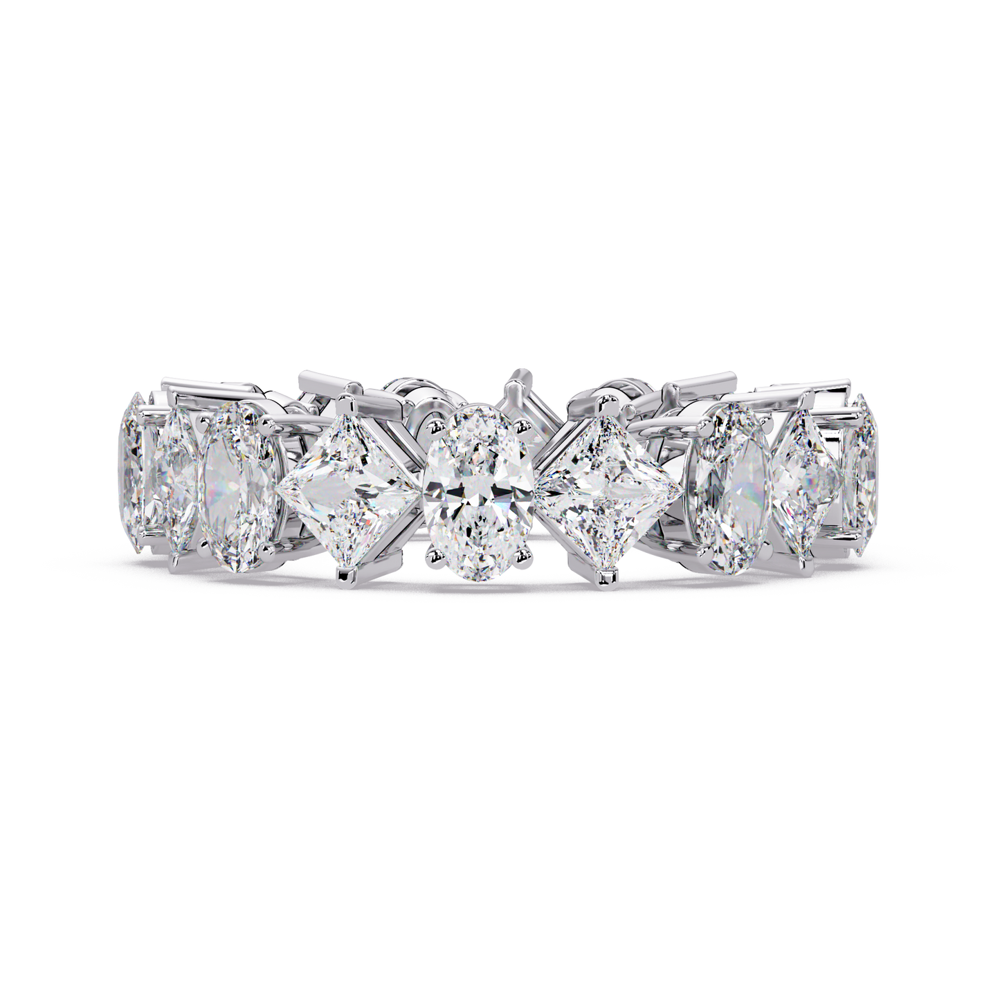 4.50 CT Asscher & Oval Cut Diamond Eternity Ring