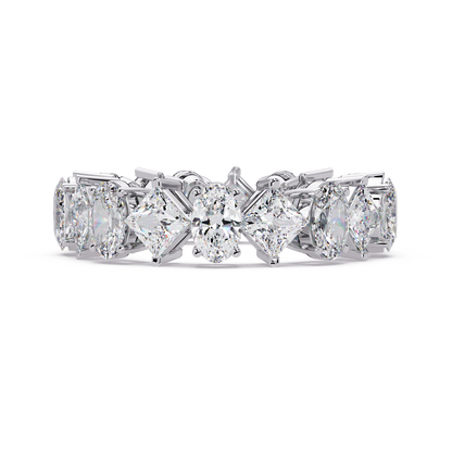 4.50 CT Asscher & Oval Cut Diamond Eternity Ring