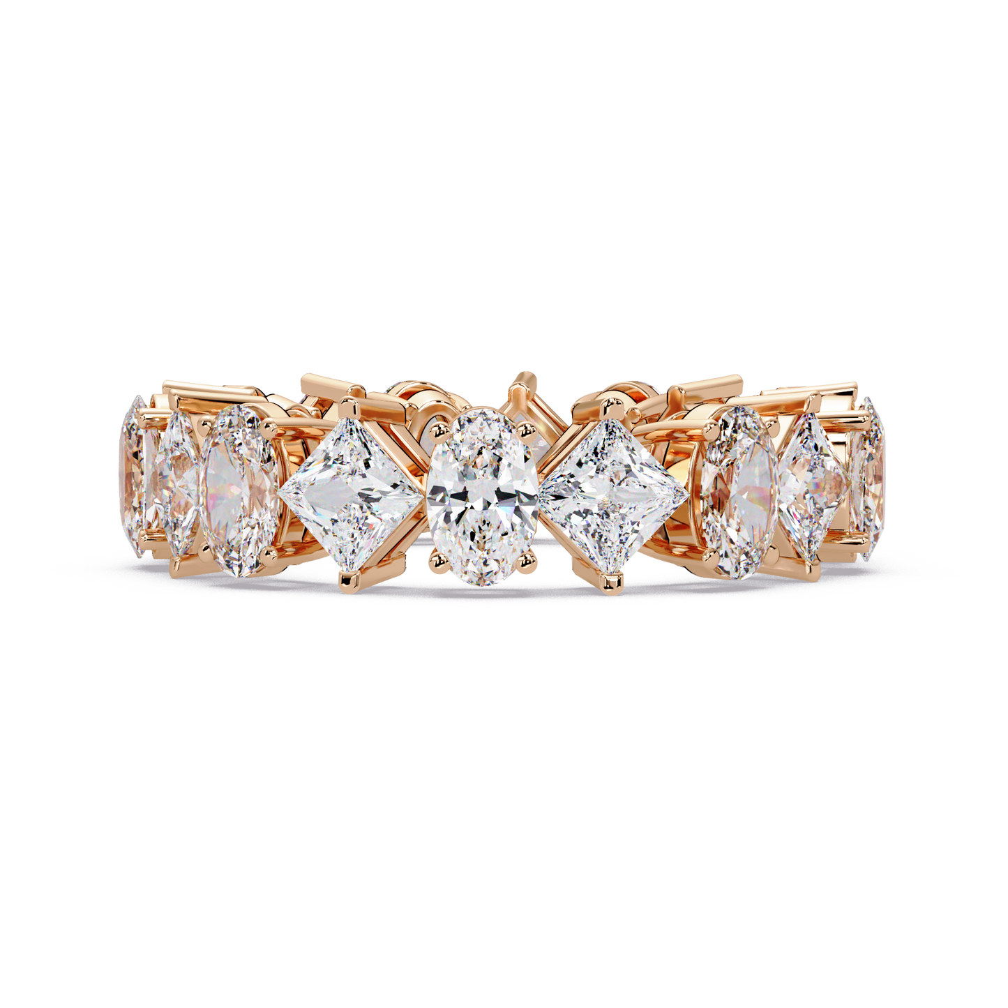 4.50 CT Asscher & Oval Cut Diamond Eternity Ring