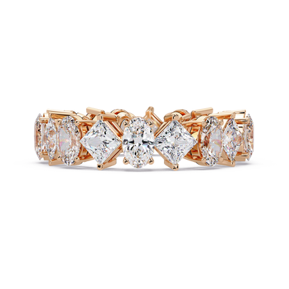 4.50 CT Asscher & Oval Cut Diamond Eternity Ring