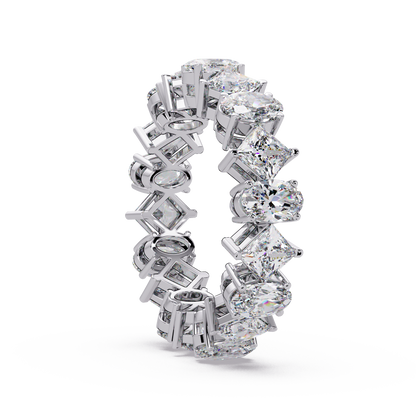 4.50 CT Asscher & Oval Cut Diamond Eternity Ring
