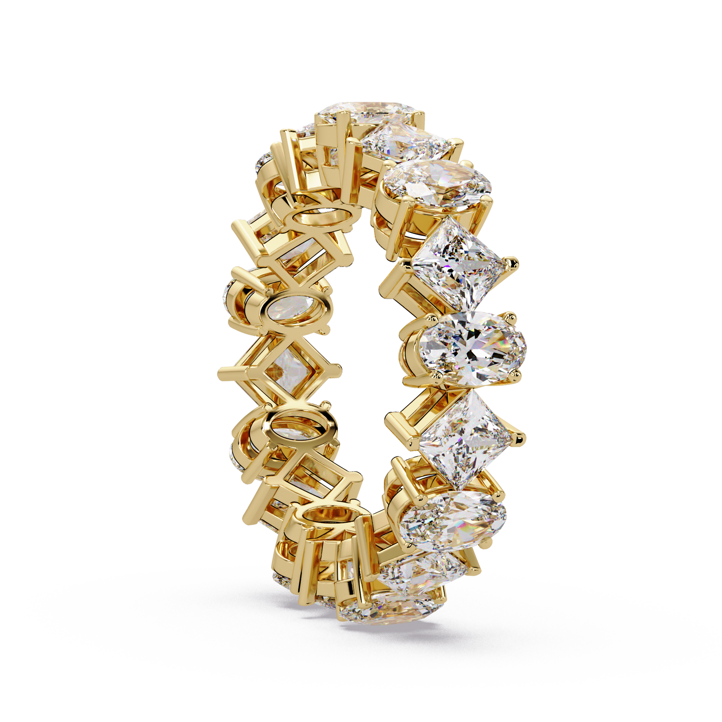 4.50 CT Asscher & Oval Cut Diamond Eternity Ring