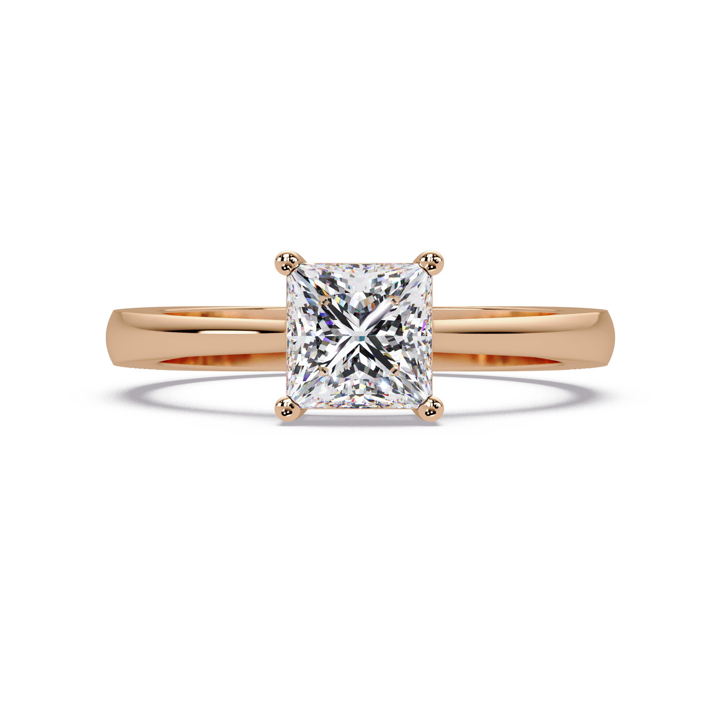 1 CT Princess Cut Solitaire Lab Diamond Ring