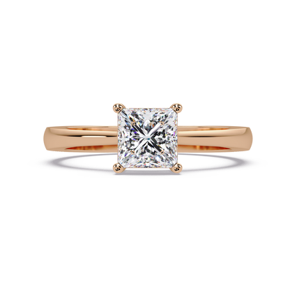 1 CT Princess Cut Solitaire Lab Diamond Ring