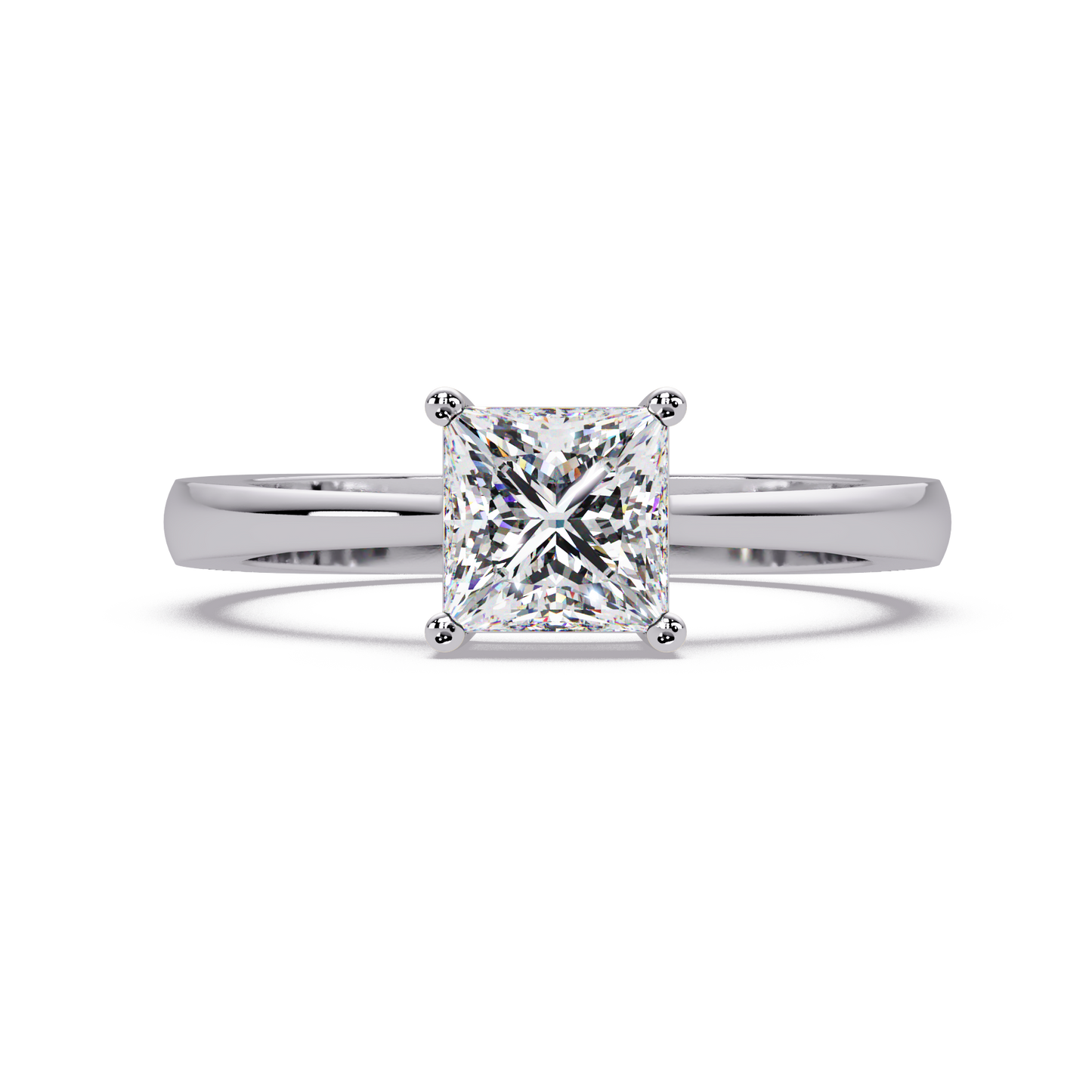 1 CT Princess Cut Solitaire Lab Diamond Ring