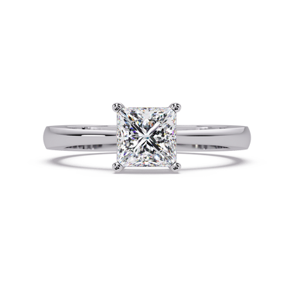1 CT Princess Cut Solitaire Lab Diamond Ring