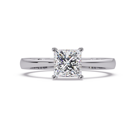 1 CT Princess Cut Solitaire Lab Diamond Ring