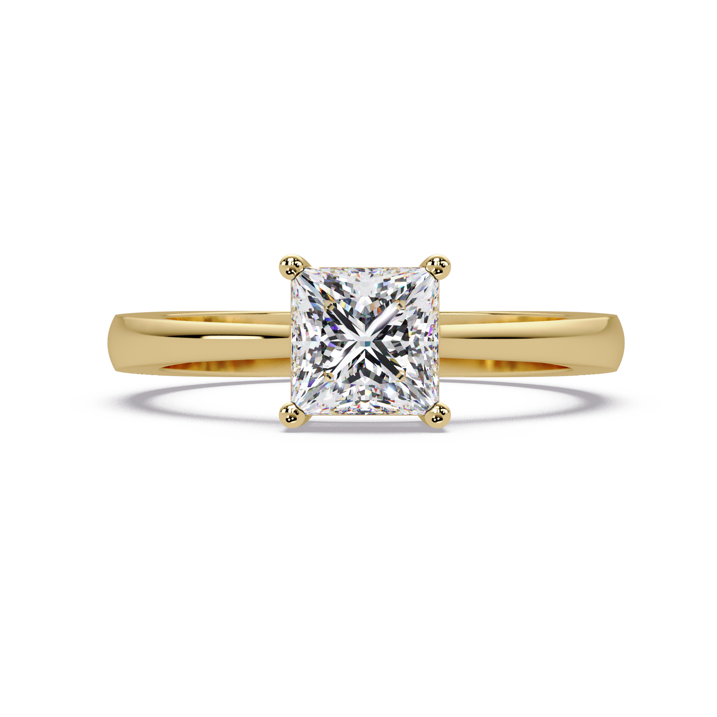 1 CT Princess Cut Solitaire Lab Diamond Ring