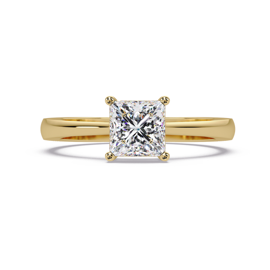 1 CT Princess Cut Solitaire Lab Diamond Ring