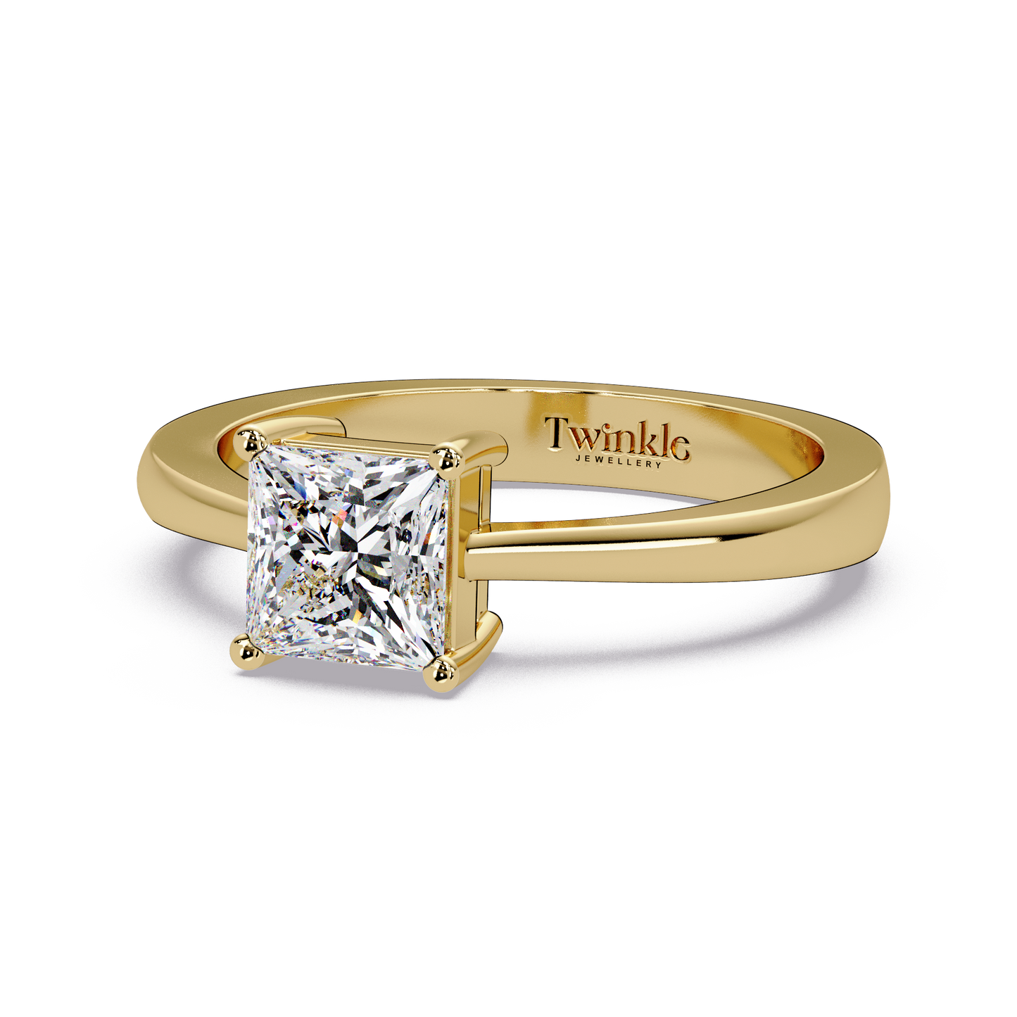 1 CT Princess Cut Solitaire Lab Diamond Ring