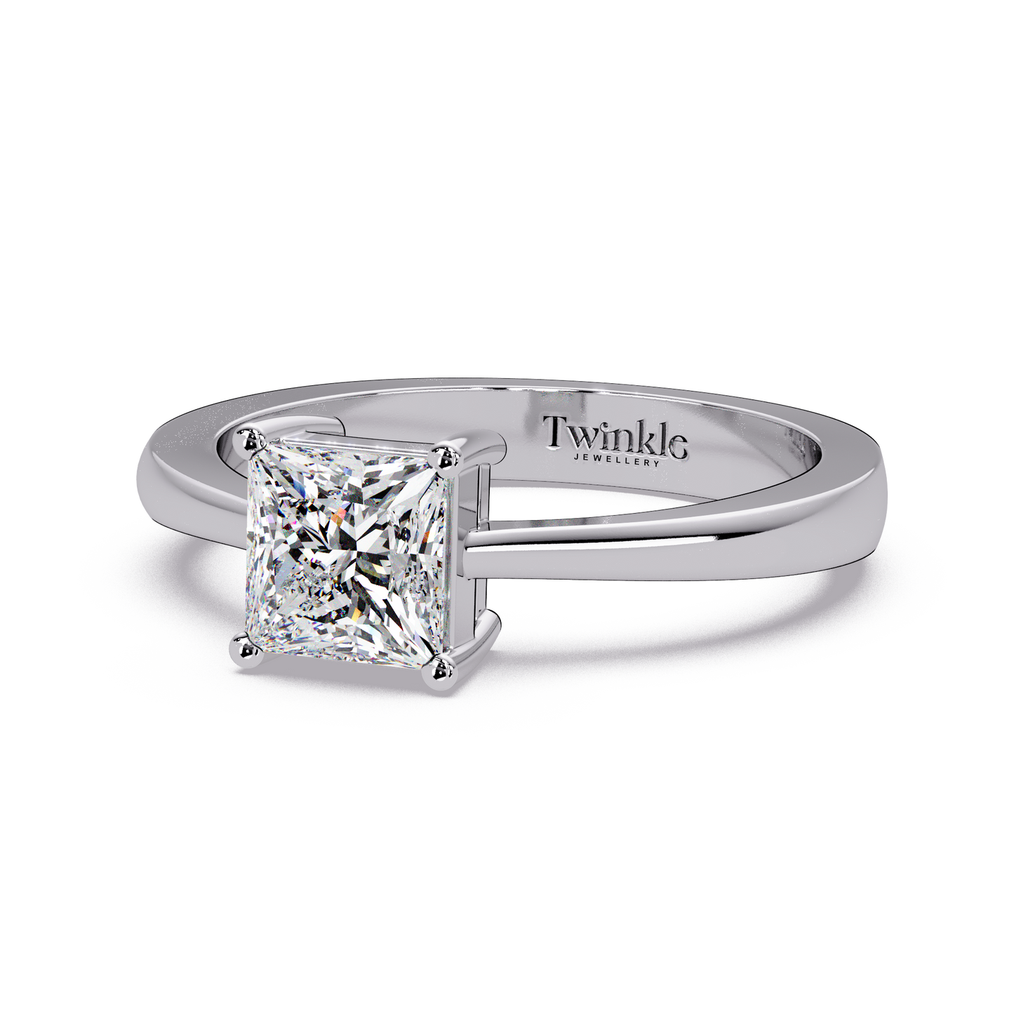 1 CT Princess Cut Solitaire Lab Diamond Ring
