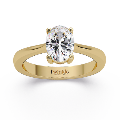 1 CT Oval Cut Solitaire Lab Diamond Ring