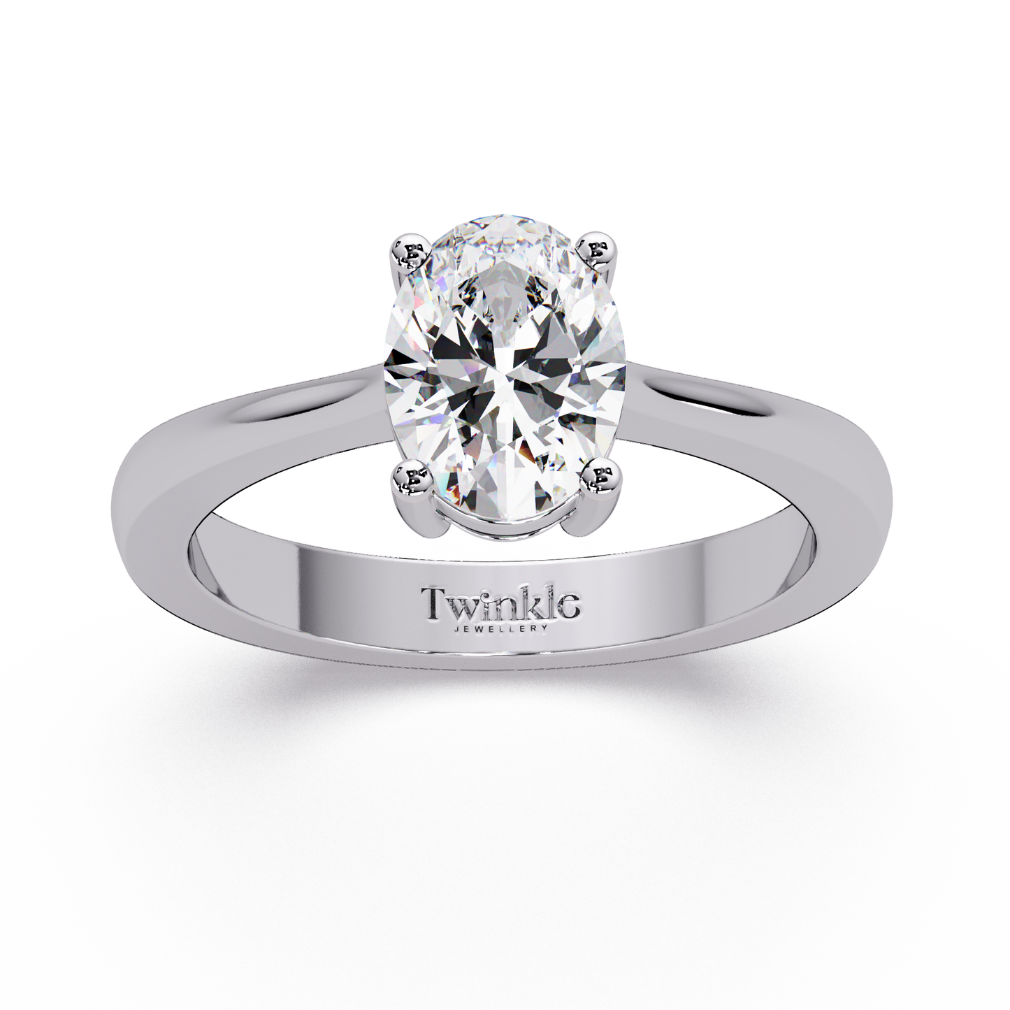 1 CT Oval Cut Solitaire Lab Diamond Ring