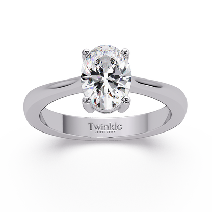 1 CT Oval Cut Solitaire Lab Diamond Ring