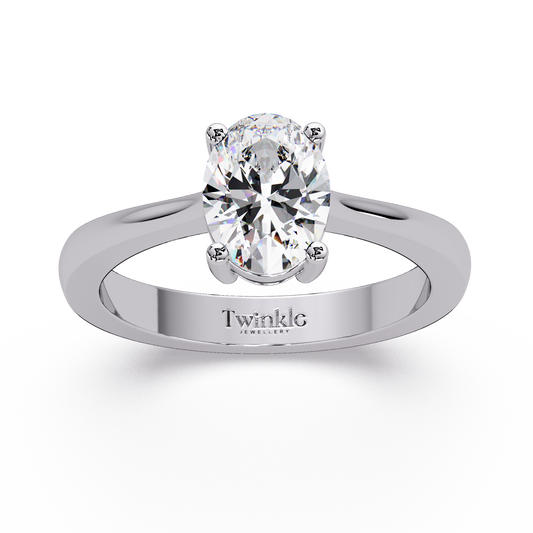 1 CT Oval Cut Solitaire Lab Diamond Ring