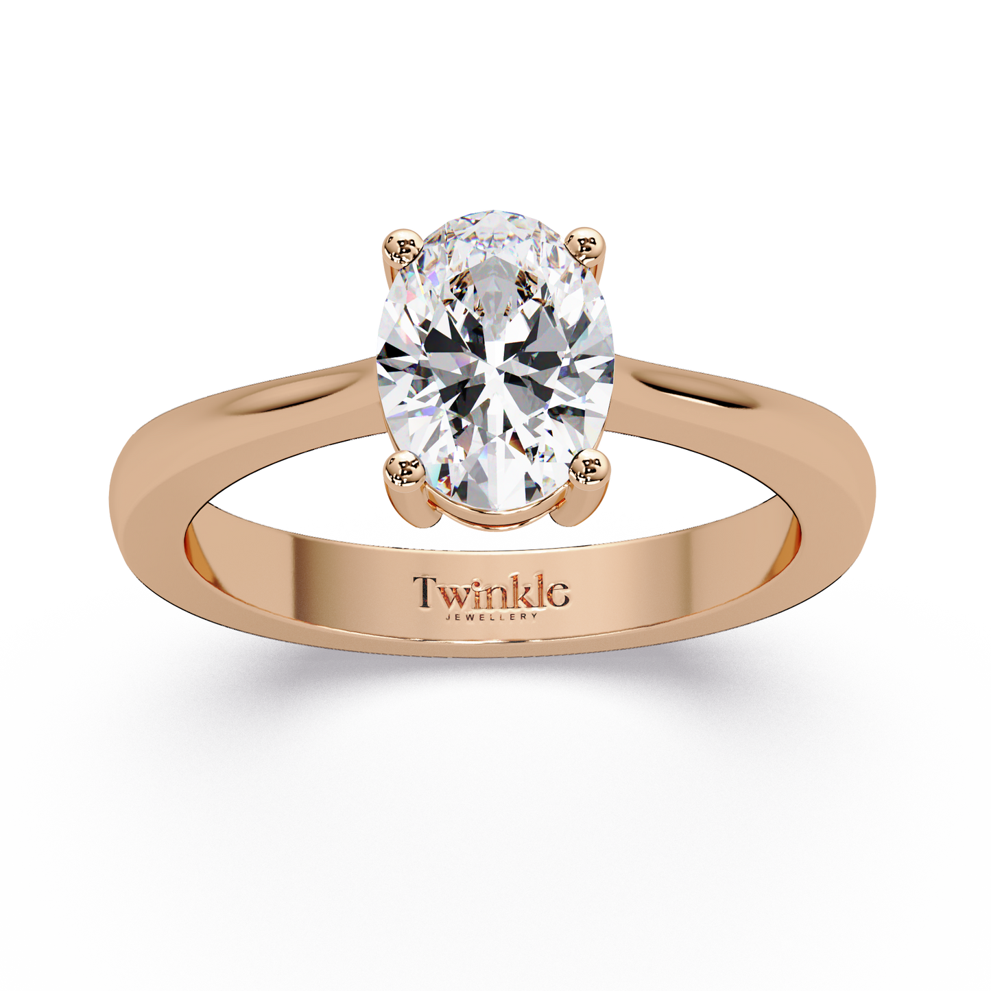 1 CT Oval Cut Solitaire Lab Diamond Ring