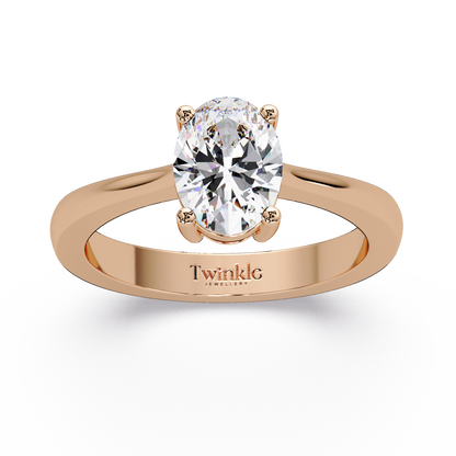 1 CT Oval Cut Solitaire Lab Diamond Ring