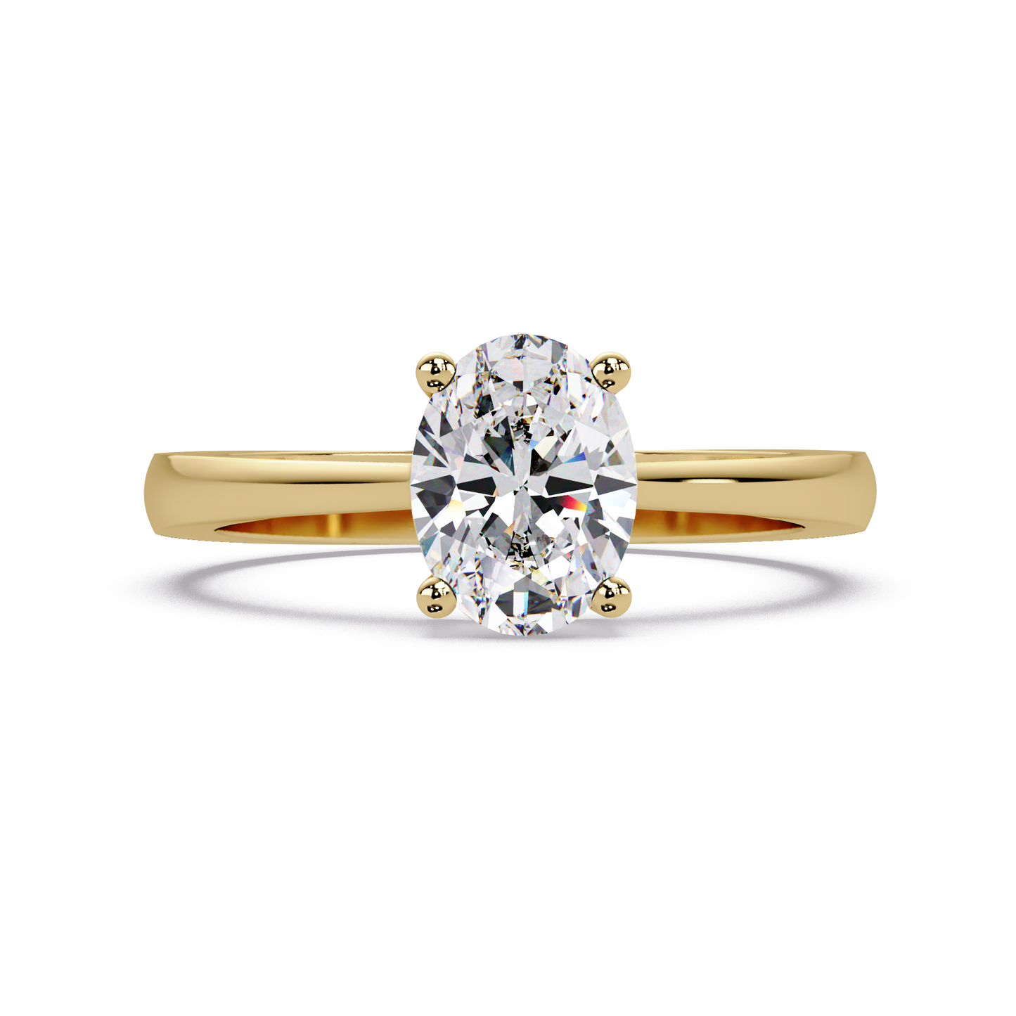 1 CT Oval Cut Solitaire Lab Diamond Ring
