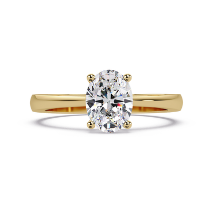 1 CT Oval Cut Solitaire Lab Diamond Ring