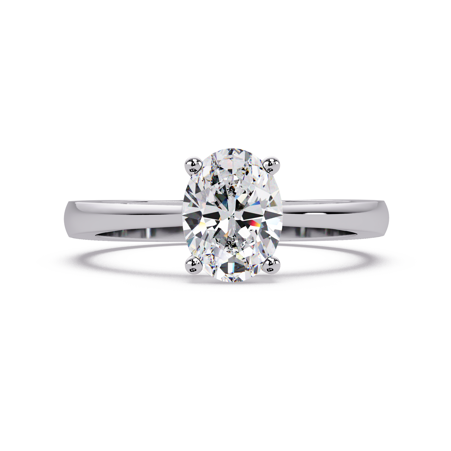 1 CT Oval Cut Solitaire Lab Diamond Ring
