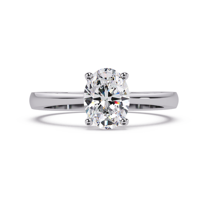 1 CT Oval Cut Solitaire Lab Diamond Ring