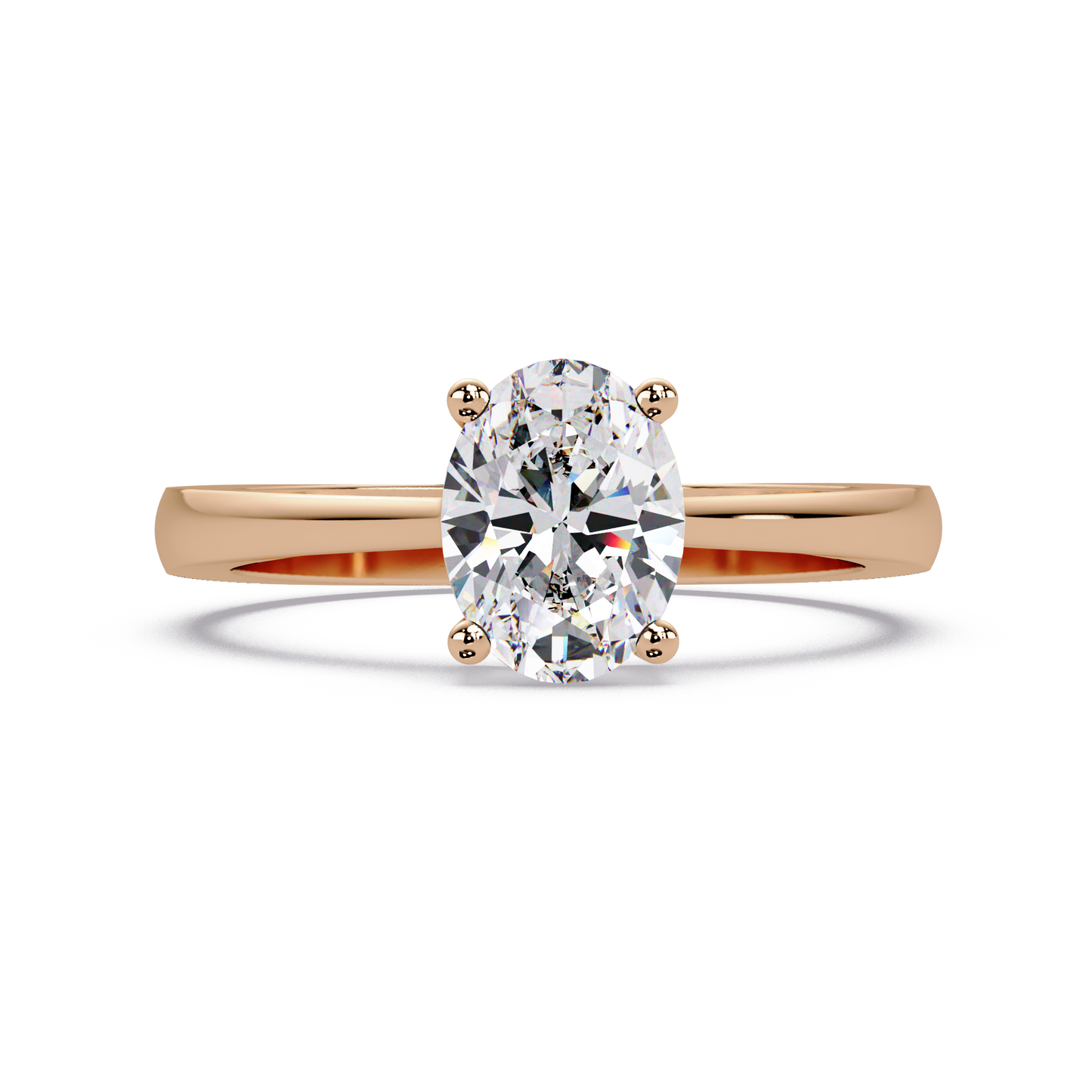 1 CT Oval Cut Solitaire Lab Diamond Ring