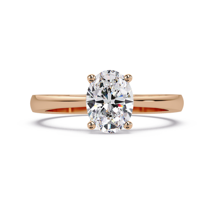 1 CT Oval Cut Solitaire Lab Diamond Ring
