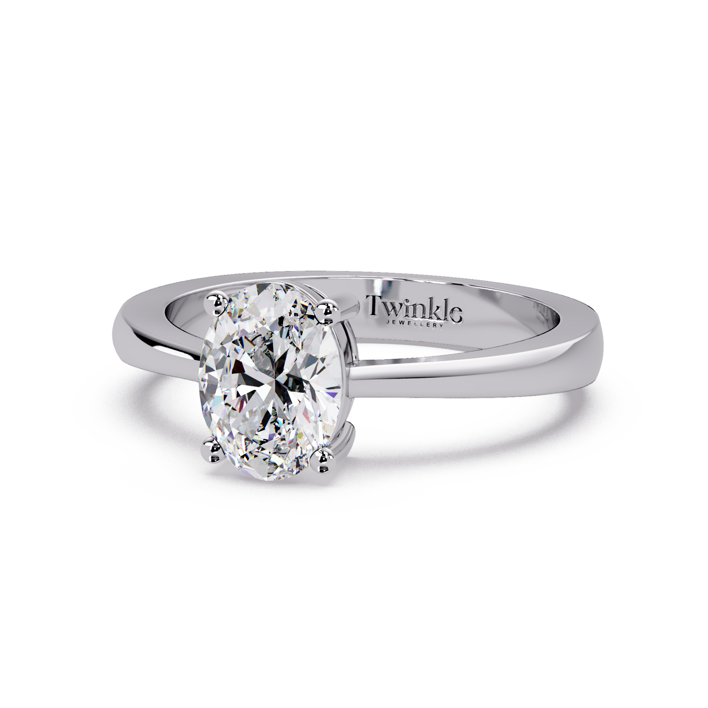1 CT Oval Cut Solitaire Lab Diamond Ring
