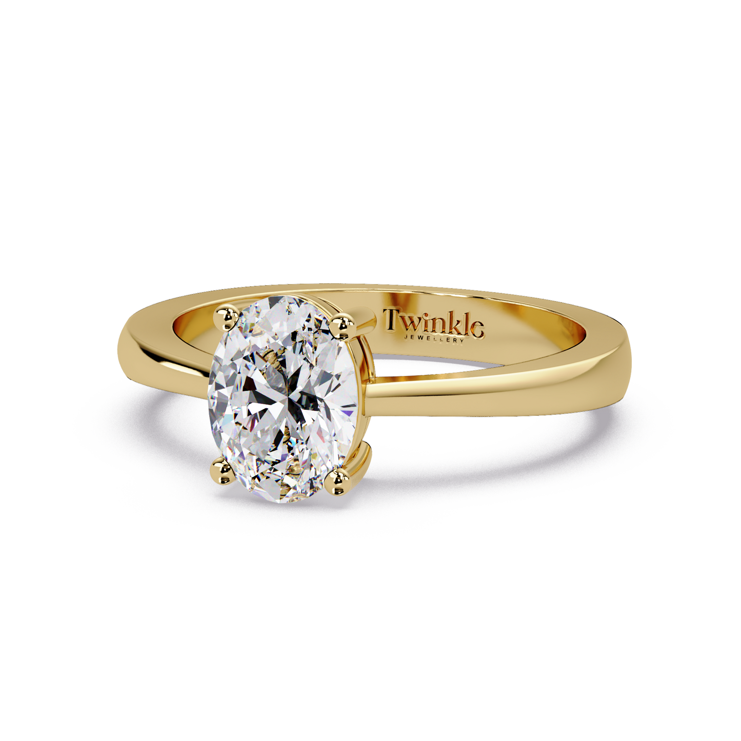 1 CT Oval Cut Solitaire Lab Diamond Ring