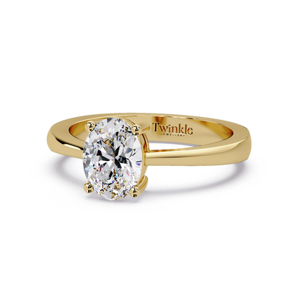 1 CT Oval Cut Solitaire Lab Diamond Ring