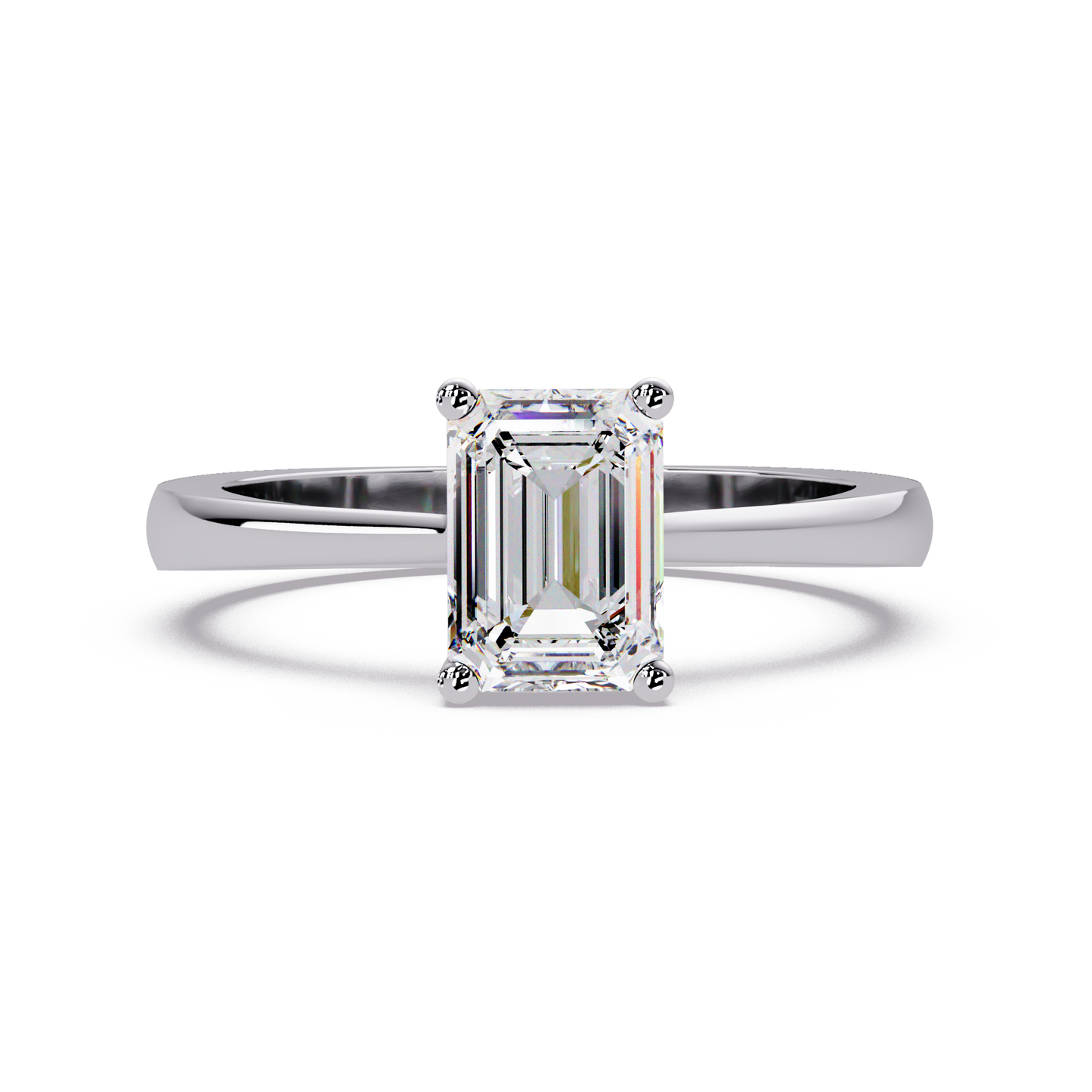 1 CT Emerald Cut Solitaire Lab Diamond Ring