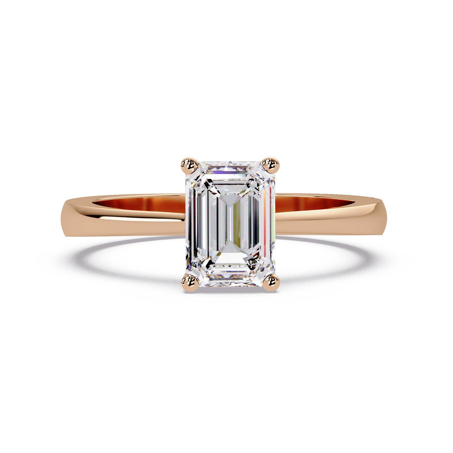 1 CT Emerald Cut Solitaire Lab Diamond Ring