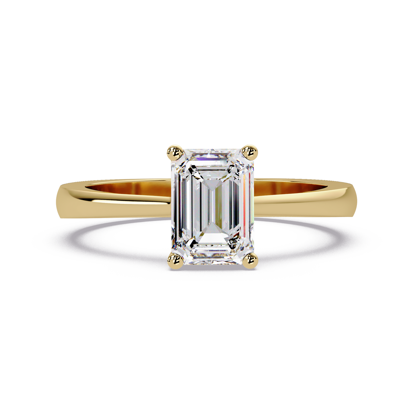 1 CT Emerald Cut Solitaire Lab Diamond Ring