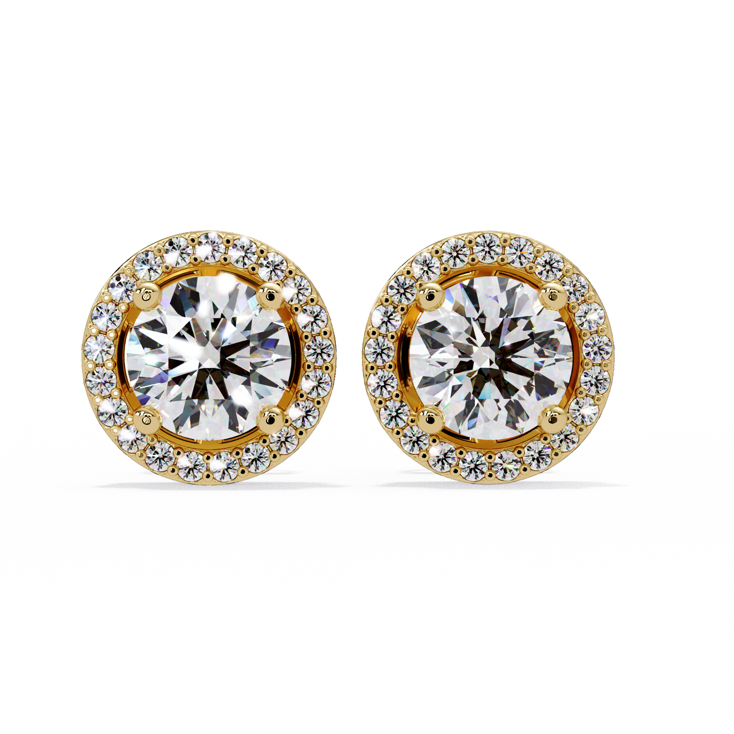 1.3ct Round Cut halo Lab Diamond Earring