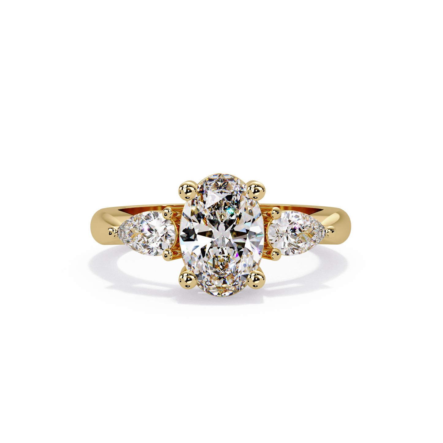 2.1 CT Oval Cut Three Stone Lab Diamond Ring