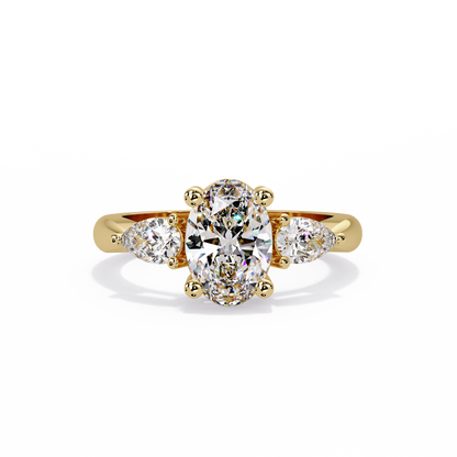 2.1 CT Oval Cut Three Stone Lab Diamond Ring