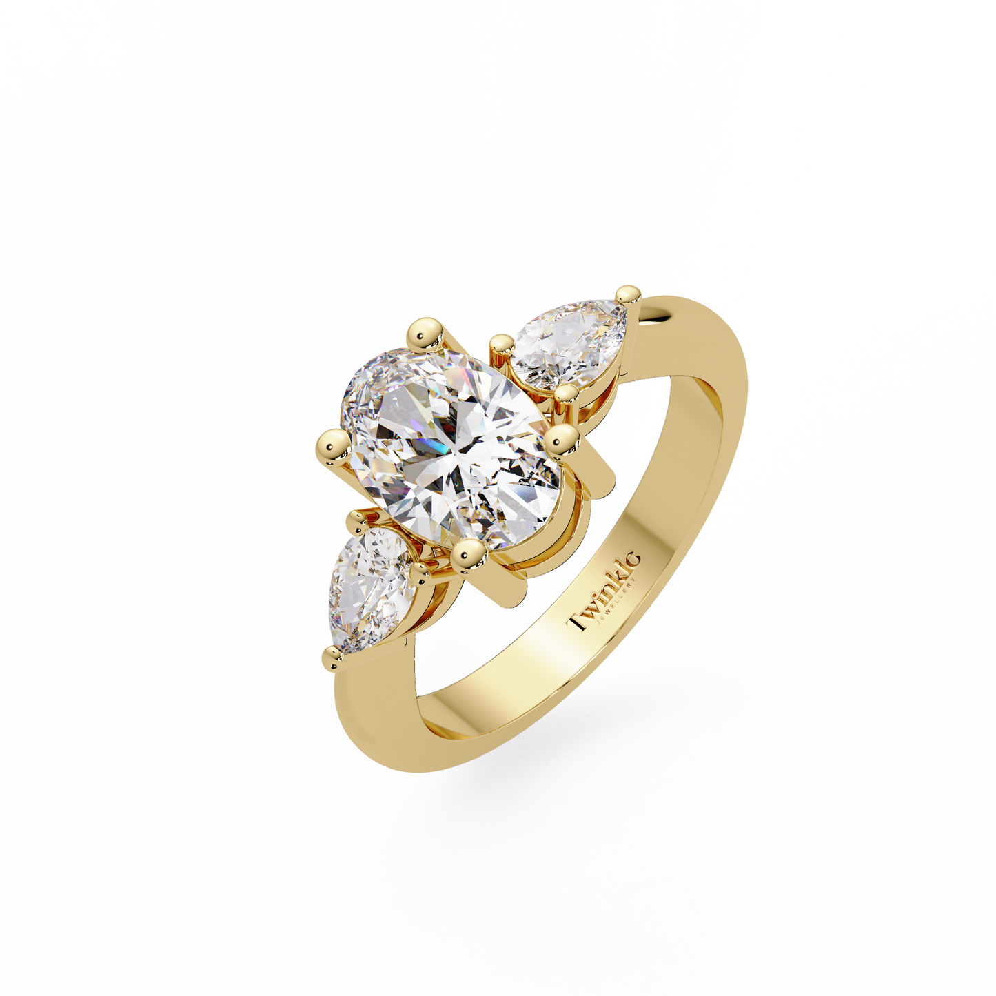 2.1 CT Oval Cut Three Stone Lab Diamond Ring