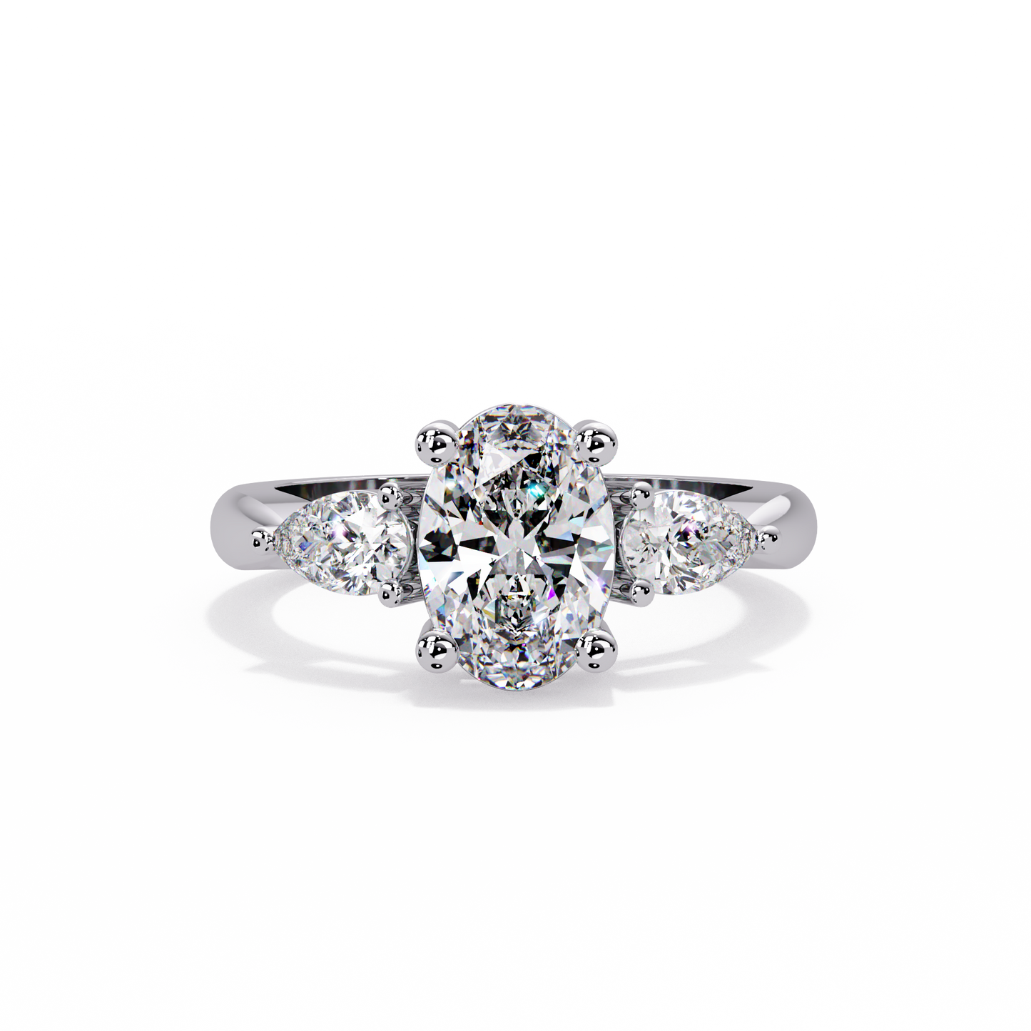 2.1 CT Oval Cut Three Stone Lab Diamond Ring