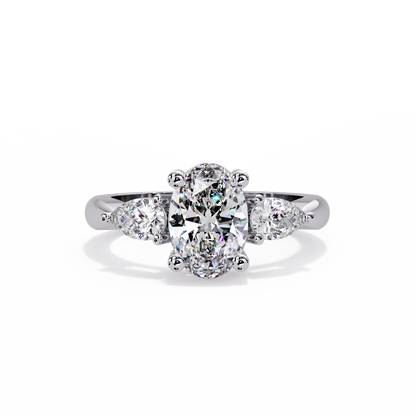 2.1 CT Oval Cut Three Stone Lab Diamond Ring