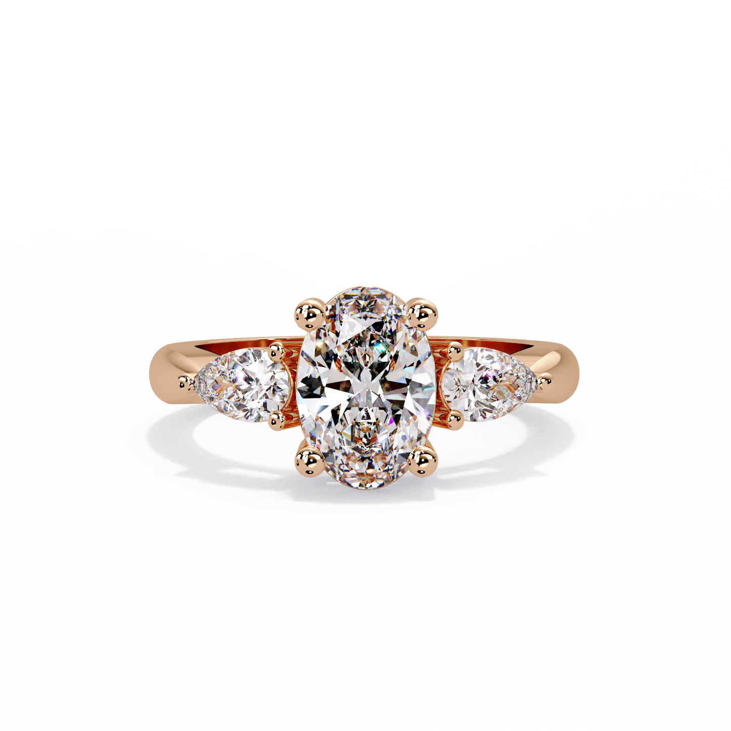 2.1 CT Oval Cut Three Stone Lab Diamond Ring