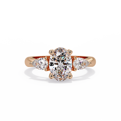 2.1 CT Oval Cut Three Stone Lab Diamond Ring