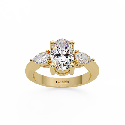 2.1 CT Oval Cut Three Stone Lab Diamond Ring