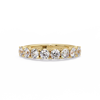 1.84 CT Round Cut Half Eternity Lab Diamond Ring