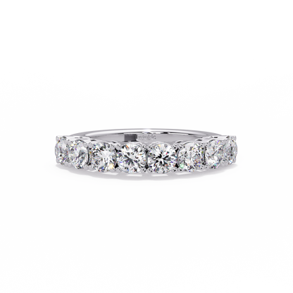 1.84 CT Round Cut Half Eternity Lab Diamond Ring