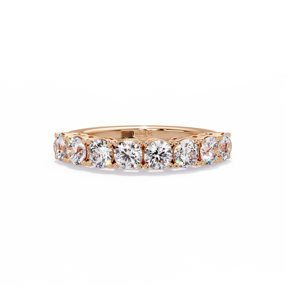1.84 CT Round Cut Half Eternity Lab Diamond Ring