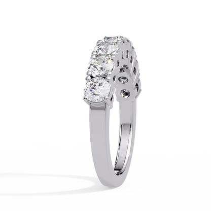 1.84 CT Round Cut Half Eternity Lab Diamond Ring