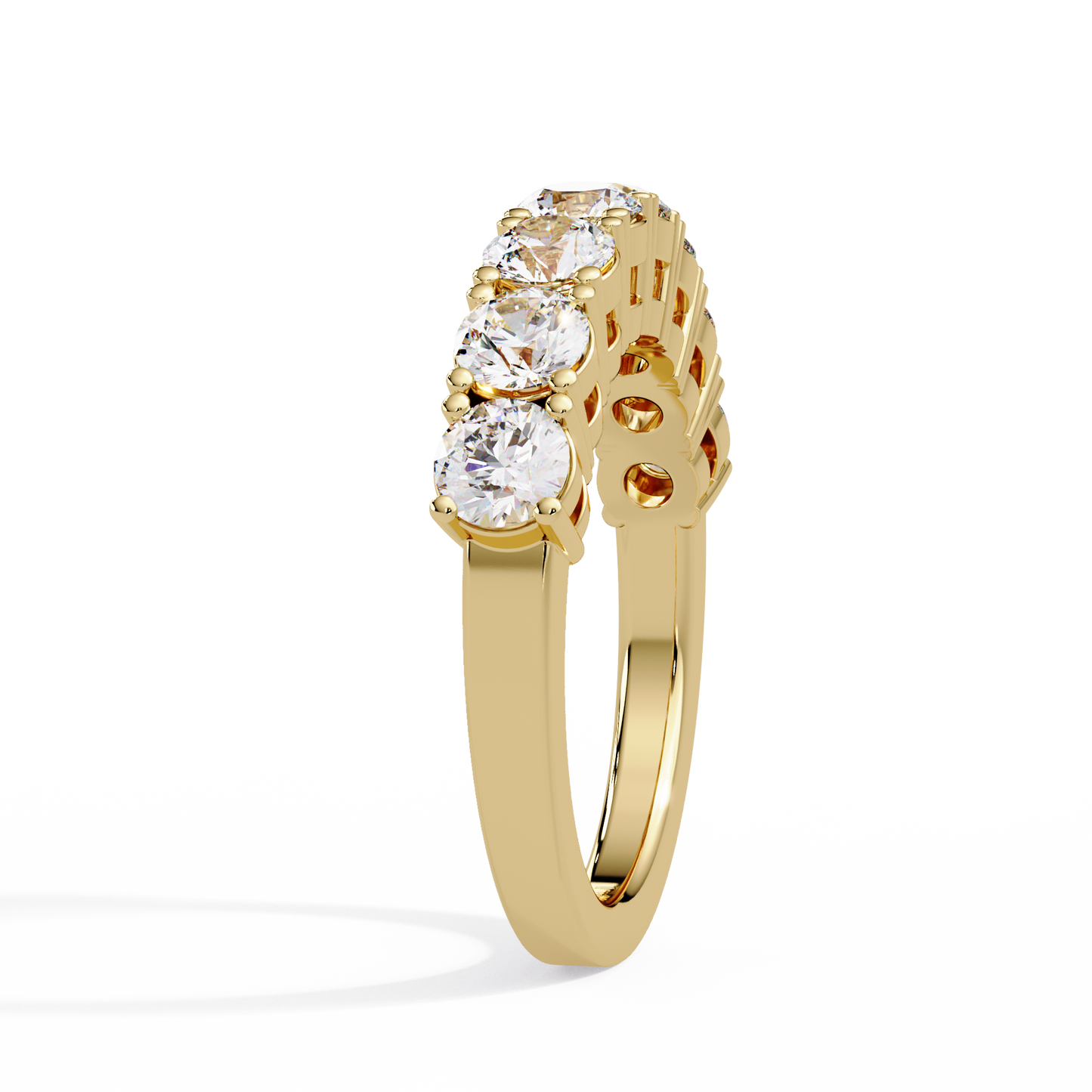 1.84 CT Round Cut Half Eternity Lab Diamond Ring