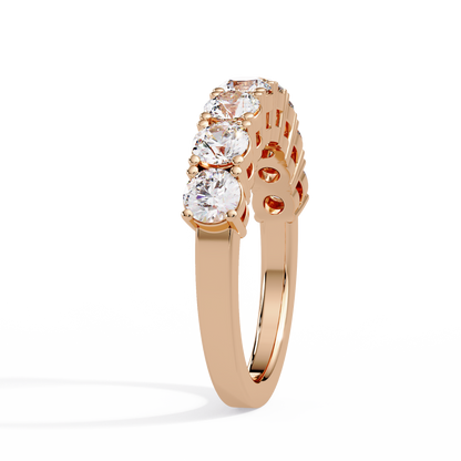 1.84 CT Round Cut Half Eternity Lab Diamond Ring